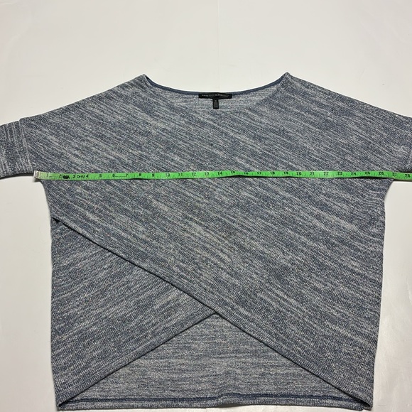WHBM Blue Silver Metallic Shimmer Crossover Sweater M - Picture 2 of 6